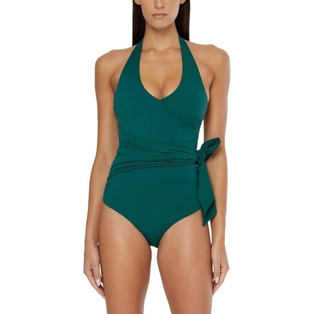 Onia Swimwear Elena One-Piece‎ Bow Jungle Green Small NWT